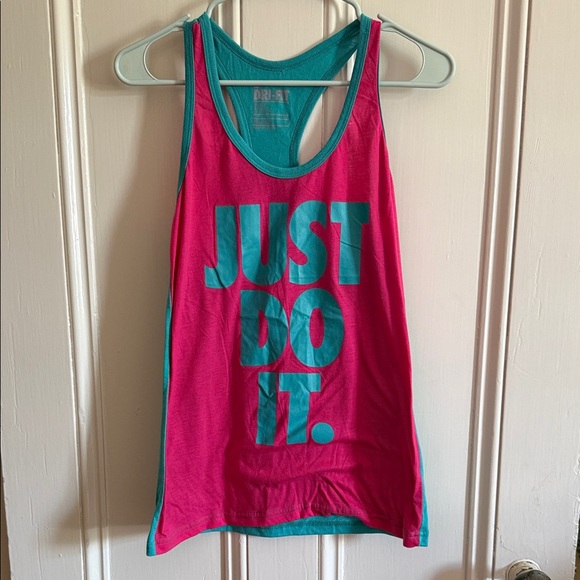 Nike Tops - Nike Dri Fit Fuchsia and Turquoise Workout Tank
